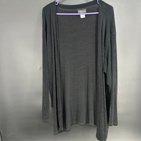 A Touch of Class Jacket Slinky Silky Smooth Open front Black Size L/XL - Picture 1 of 5